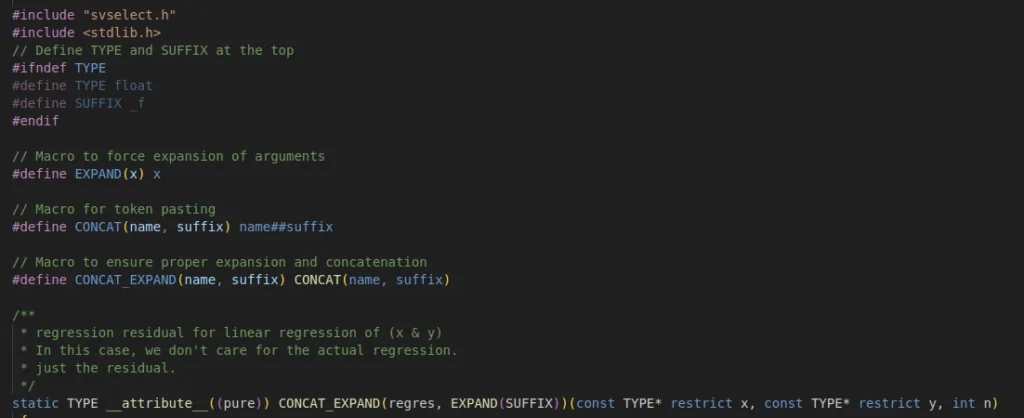 template for type abstracted code