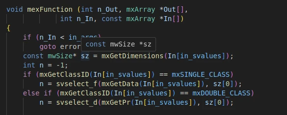 How to use the different type-instances in your mex file